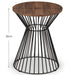 Ayla Round Wire Lamp Table - Walnut Effect & Black Wire Base - Luminex FurnitureLamp TableJER002
