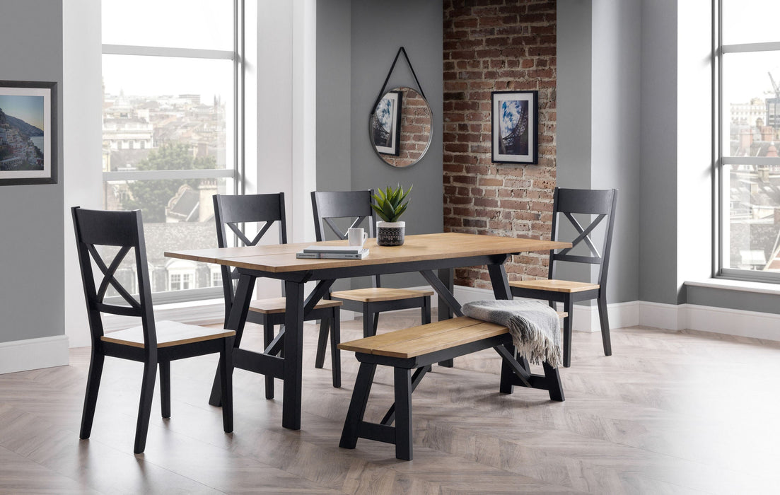 Beatrice Dining Bench Black/Oak - Luminex FurnitureBench SeatHOC003