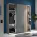 Bellagio Light Oak & Dark Grey Sliding Wardrobe with Mirror - Luminex FurnitureWardrobeBER002
