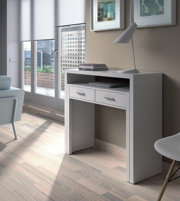 Bellano Arctic White Extending Desk - Luminex FurnitureDesk2503
