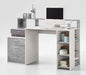 Bellano White & Concrete Grey Desk with Hutch - Luminex FurnitureDesk2673