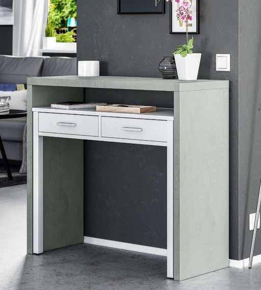 Bellano White & Concrete Grey Extending Desk - Luminex FurnitureDesk2931