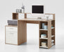 Bellano White & Oak Desk with Hutch - Luminex FurnitureDesk3080