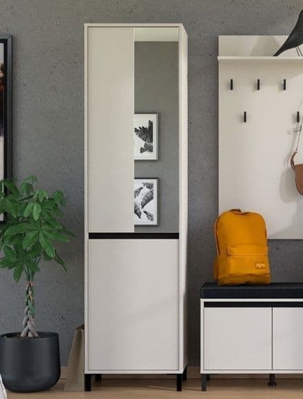 Bellvera Cashmere Taupe Slim Hallway Wardrobe - Luminex FurnitureWardrobe3458