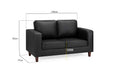 Belvedere Black 2 Seater Sofa – Faux Leather - Luminex FurnitureSofasbox_sofa_black_2_seater