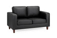 Belvedere Black 2 Seater Sofa – Faux Leather - Luminex FurnitureSofasbox_sofa_black_2_seater
