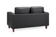 Belvedere Black 2 Seater Sofa – Faux Leather - Luminex FurnitureSofasbox_sofa_black_2_seater
