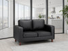 Belvedere Black 2 Seater Sofa – Faux Leather - Luminex FurnitureSofasbox_sofa_black_2_seater
