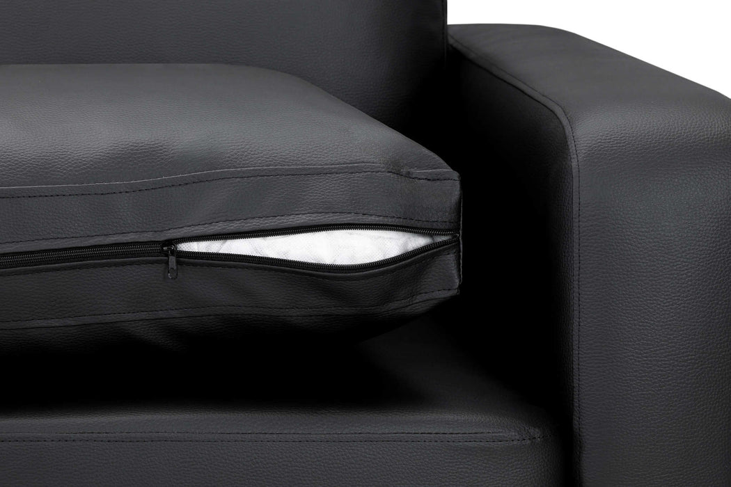 Belvedere Black 3+2 Sofa Set – Modern Faux Leather - Luminex FurnitureSofasbox_sofa_black_3_2_set