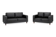 Belvedere Black 3+2 Sofa Set – Modern Faux Leather - Luminex FurnitureSofasbox_sofa_black_3_2_set
