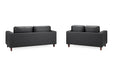 Belvedere Black 3+2 Sofa Set – Modern Faux Leather - Luminex FurnitureSofasbox_sofa_black_3_2_set