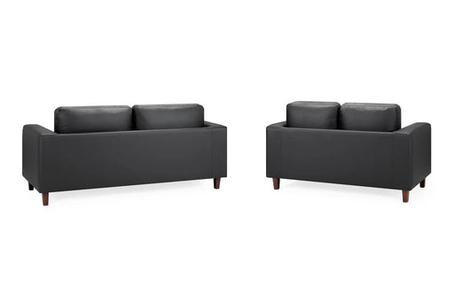 Belvedere Black 3+2 Sofa Set – Modern Faux Leather - Luminex FurnitureSofasbox_sofa_black_3_2_set