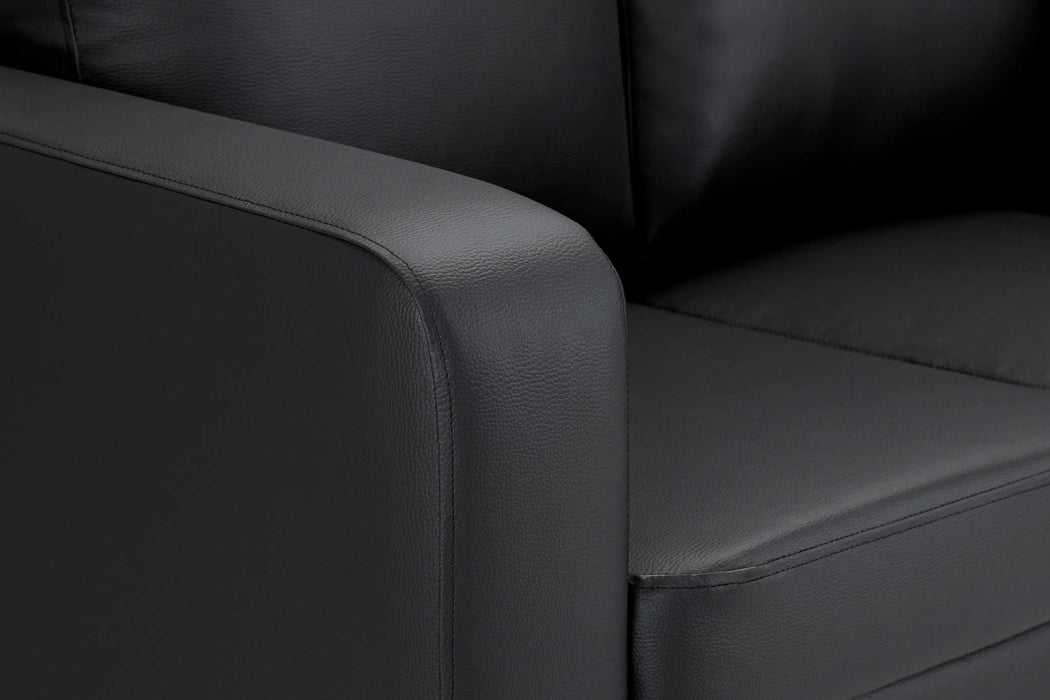 Belvedere Black 3+2 Sofa Set – Modern Faux Leather - Luminex FurnitureSofasbox_sofa_black_3_2_set