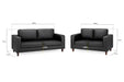 Belvedere Black 3+2 Sofa Set – Modern Faux Leather - Luminex FurnitureSofasbox_sofa_black_3_2_set