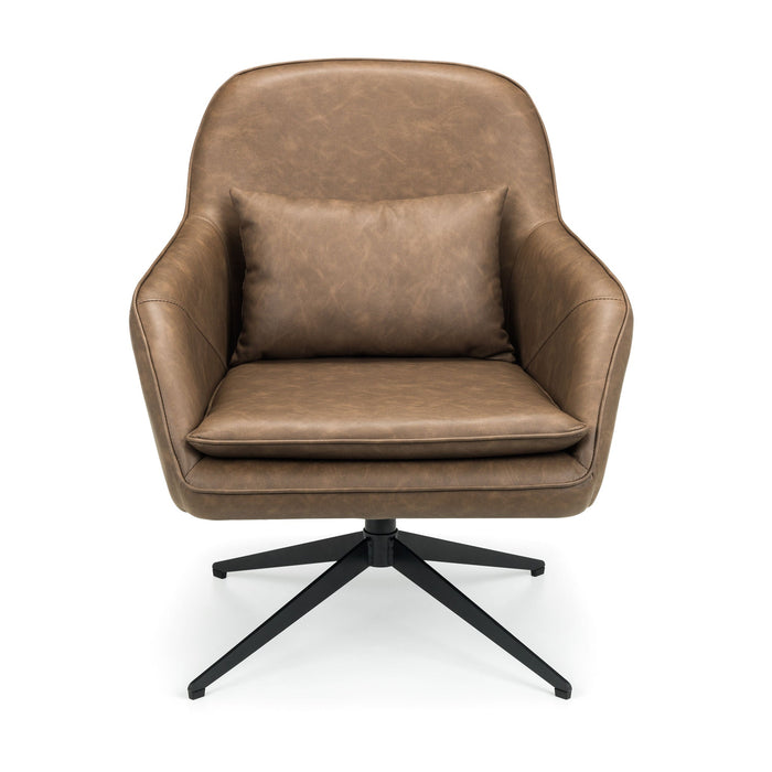 Bexley Brown Faux Leather Swivel Chair - Luminex FurnitureOccasional ChairsBOW201
