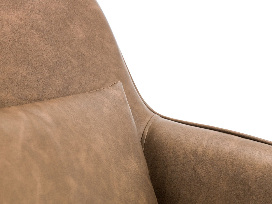 Bexley Brown Faux Leather Swivel Chair - Luminex FurnitureOccasional ChairsBOW201