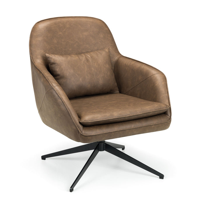 Bexley Brown Faux Leather Swivel Chair - Luminex FurnitureOccasional ChairsBOW201