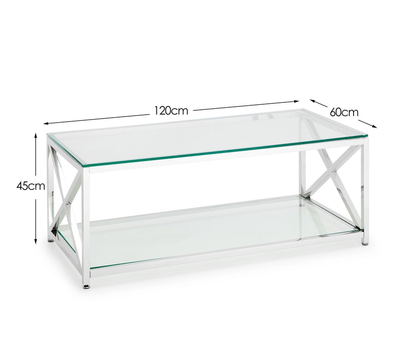Bianca Coffee Table in Gold or Silver - Luminex FurnitureCoffee TableMIA102