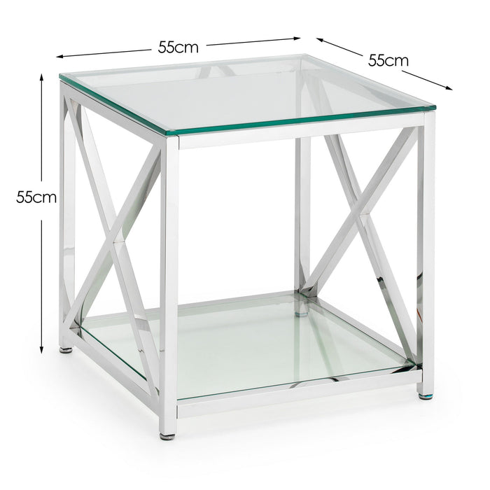 Bianca Lamp Table - Silver - Luminex FurnitureLamp TableMIA103