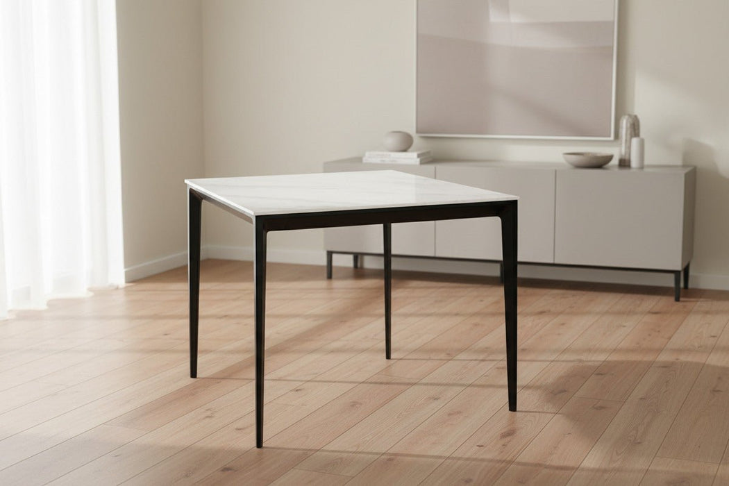 Bianca Square Stone Top Dining Table - White Marble - Luminex FurnitureDining TableMIA107