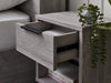 Blake 1 Drawer Bedside in Grey Oak and Black - Luminex FurnitureBedside TableBAL101