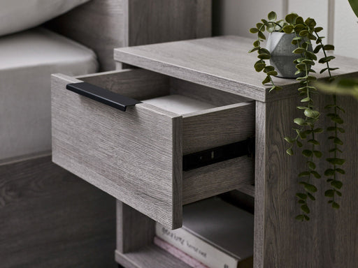 Blake 1 Drawer Bedside in Grey Oak and Black - Luminex FurnitureBedside TableBAL101