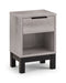 Blake 1 Drawer Bedside in Grey Oak and Black - Luminex FurnitureBedside TableBAL101