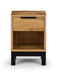 Blake 1 Drawer Bedside in Oak and Black - Luminex FurnitureBedside TableBAL201
