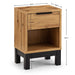 Blake 1 Drawer Bedside in Oak and Black - Luminex FurnitureBedside TableBAL201