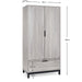 Blake 2 Door 1 Drawer Wardrobe - Grey Oak - Luminex FurnitureWardrobeBAL106