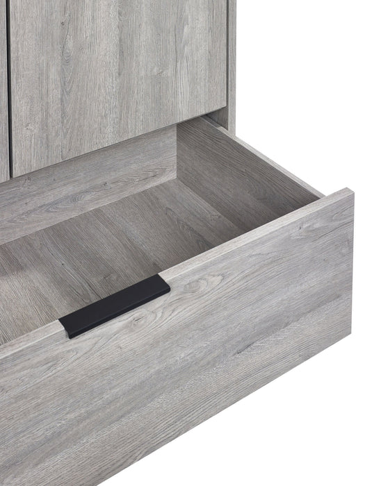 Blake 2 Door 1 Drawer Wardrobe - Grey Oak - Luminex FurnitureWardrobeBAL106