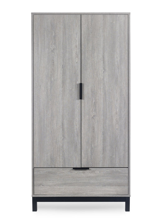 Blake 2 Door 1 Drawer Wardrobe - Grey Oak - Luminex FurnitureWardrobeBAL106