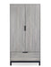 Blake 2 Door 1 Drawer Wardrobe - Grey Oak - Luminex FurnitureWardrobeBAL106