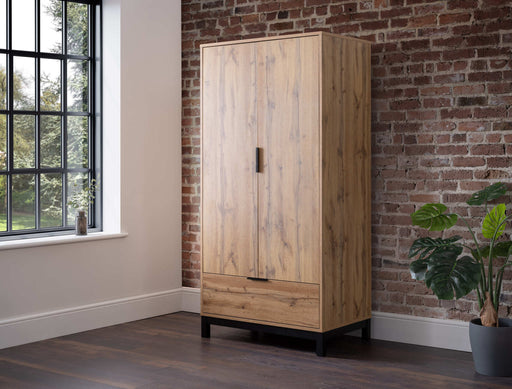 Blake 2 Door 1 Drawer Wardrobe - Light Oak - Luminex FurnitureWardrobeBAL206