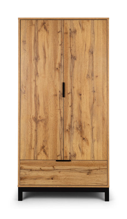 Blake 2 Door 1 Drawer Wardrobe - Light Oak - Luminex FurnitureWardrobeBAL206