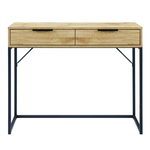 Blake 2 Drawer Dressing Table / Desk – Light Oak Industrial Style - Luminex FurnitureDressing TableBAL205