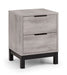 Blake 2 Drawer Grey Oak Bedside Table – Modern Industrial Style - Luminex FurnitureBedside TableBAL102