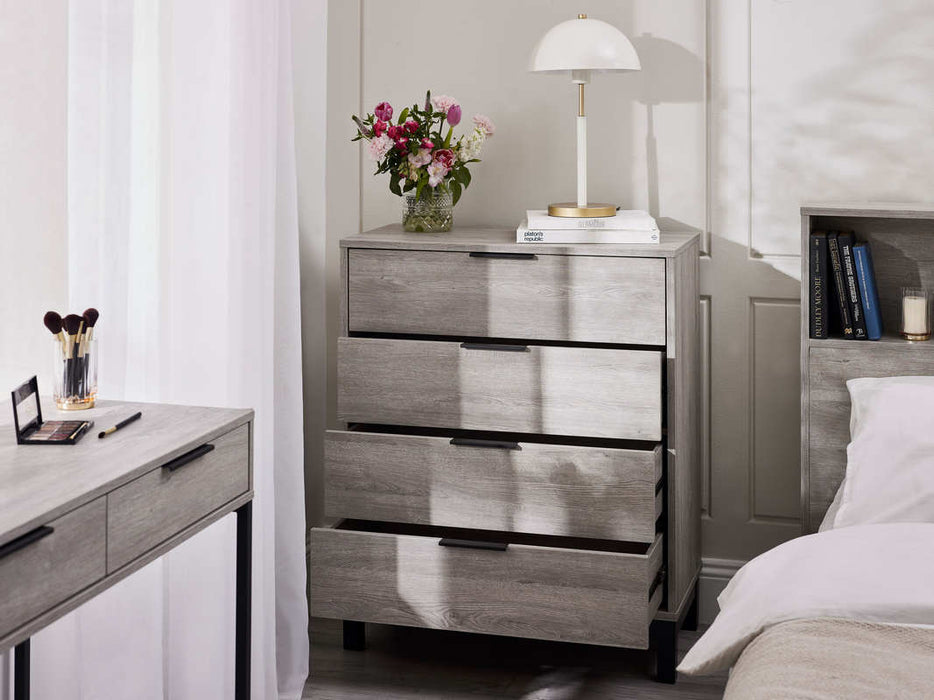 Blake 4 Drawer Chest – Grey Oak - Luminex FurnitureChest of drawersBAL103