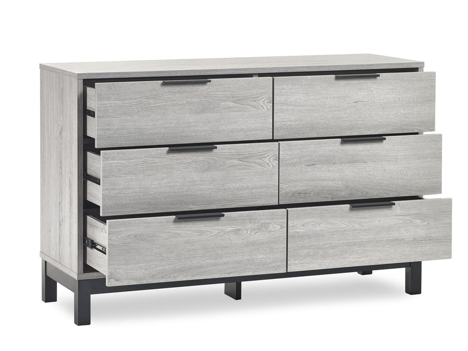 Blake 6 Drawer Wide Chest - Grey Oak - Luminex FurnitureChest of drawersBAL104