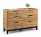 Blake 6 Drawer Wide Chest – Light Oak Industrial Bedroom Storage - Luminex FurnitureChest of drawersBAL204