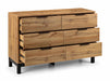 Blake 6 Drawer Wide Chest – Light Oak Industrial Bedroom Storage - Luminex FurnitureChest of drawersBAL204