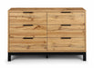 Blake 6 Drawer Wide Chest – Light Oak Industrial Bedroom Storage - Luminex FurnitureChest of drawersBAL204