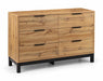 Blake 6 Drawer Wide Chest – Light Oak Industrial Bedroom Storage - Luminex FurnitureChest of drawersBAL204
