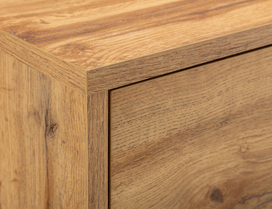 Blake Oak & Black 2 Drawer Bedside Table - Luminex FurnitureBedside TableBAL202