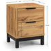 Blake Oak & Black 2 Drawer Bedside Table - Luminex FurnitureBedside TableBAL202