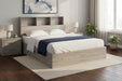 Blake Oak Ottoman Storage Bed with Bookcase Headboard - Luminex FurnitureWooden BedsBAL006