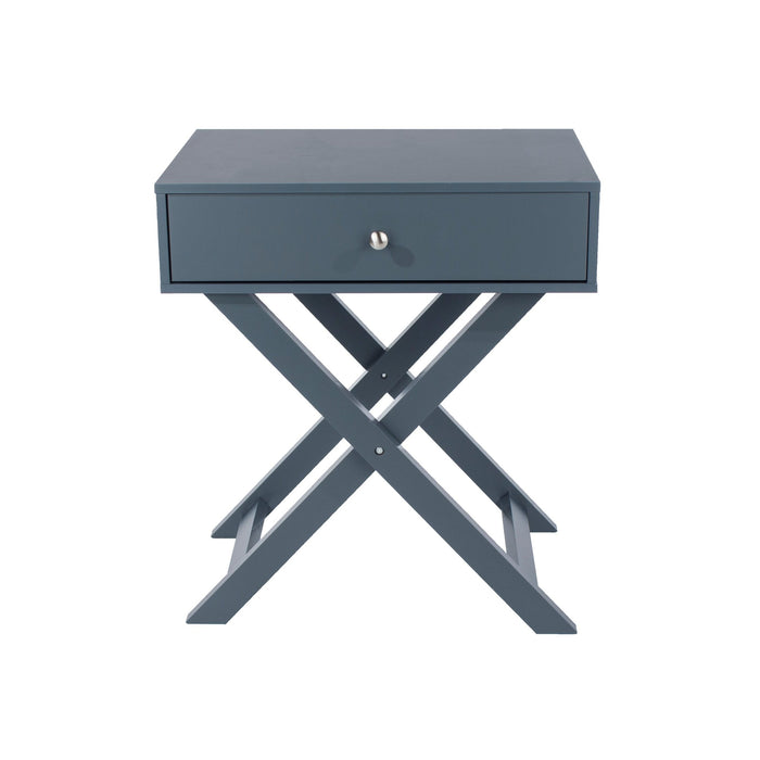 Blue Bedside Table X Leg 1 Drawer Petite Cabinet - LuminexFurnitureBedside TableBSB810