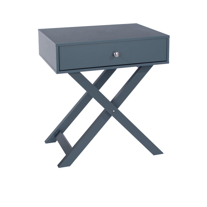 Blue Bedside Table X Leg 1 Drawer Petite Cabinet - LuminexFurnitureBedside TableBSB810