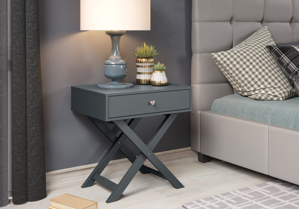 Blue Bedside Table X Leg 1 Drawer Petite Cabinet - LuminexFurnitureBedside TableBSB810