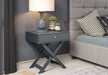 Blue Bedside Table X Leg 1 Drawer Petite Cabinet - LuminexFurnitureBedside TableBSB810